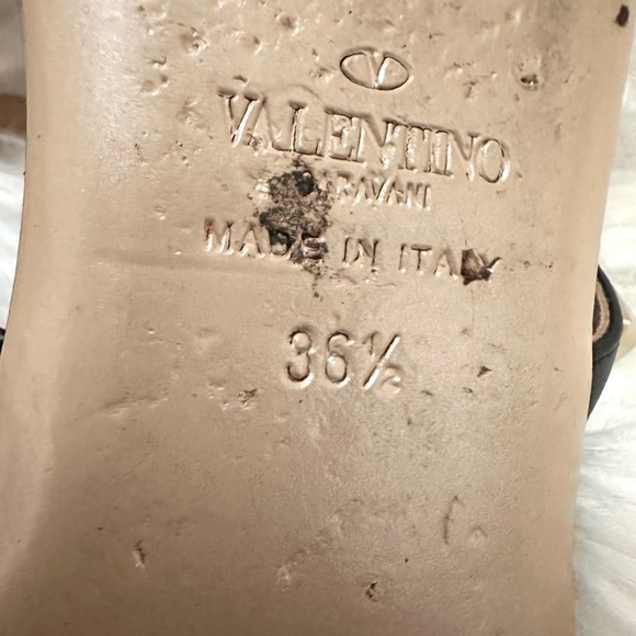 Valentino Rockstud Sandals Black Flats 36.5 - Picture 5 of 8
